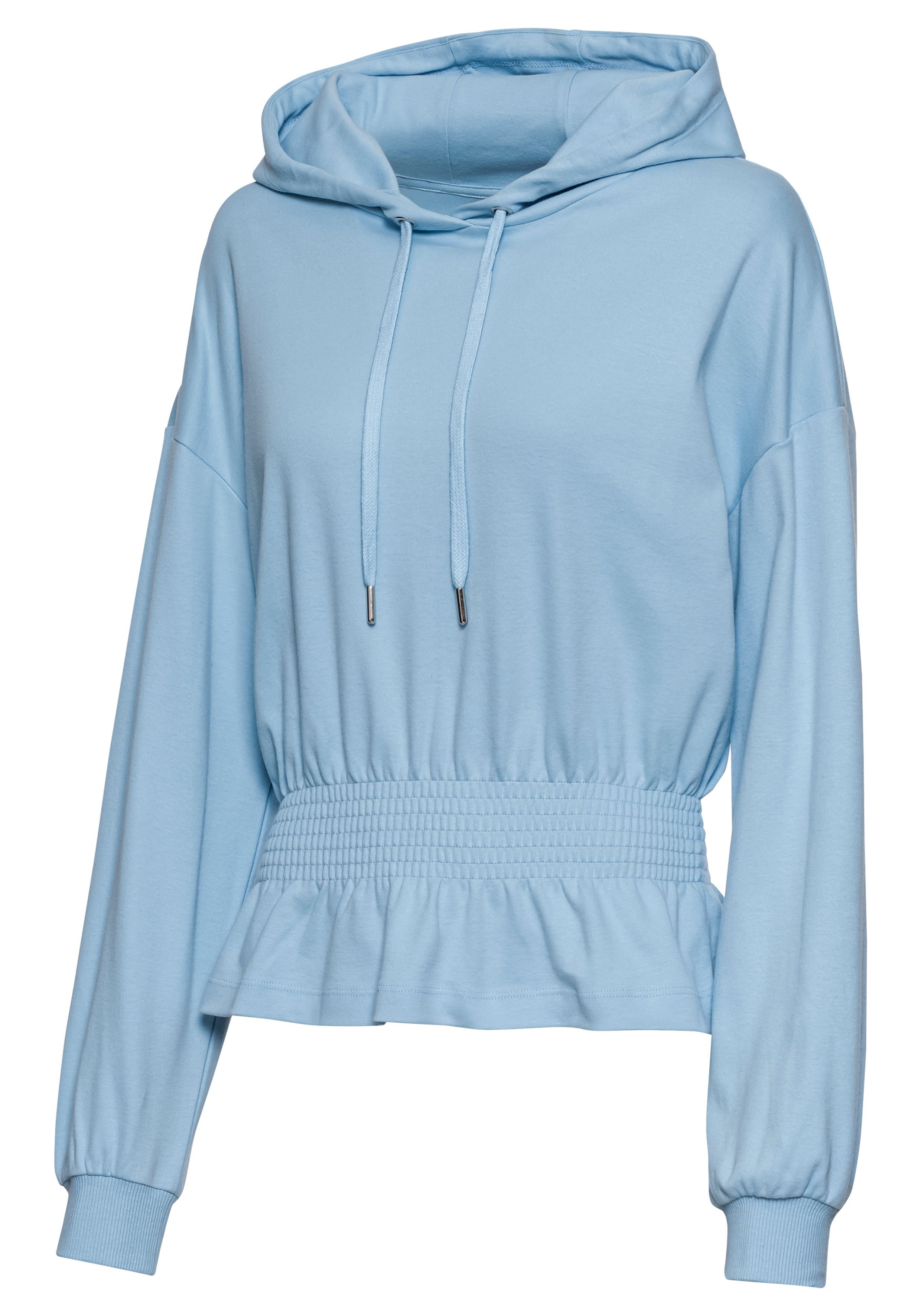 LASCANA Hoodie mit elastischer Raffung in der Taille, Loungewear