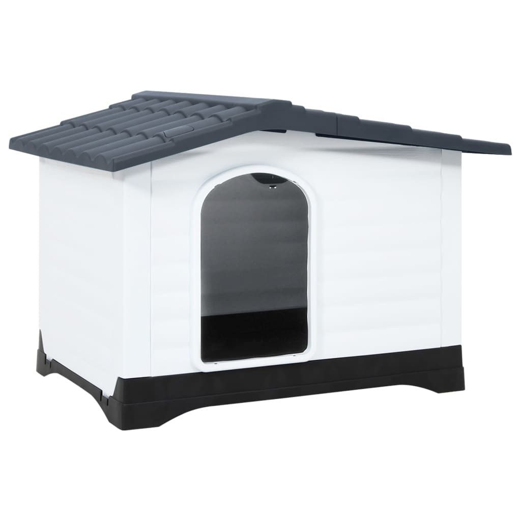 vidaXL Hundezwinger Hundehütte Grau 90,5x68x66 cm Polypropylen Hundehaus Hundebox Kunststo