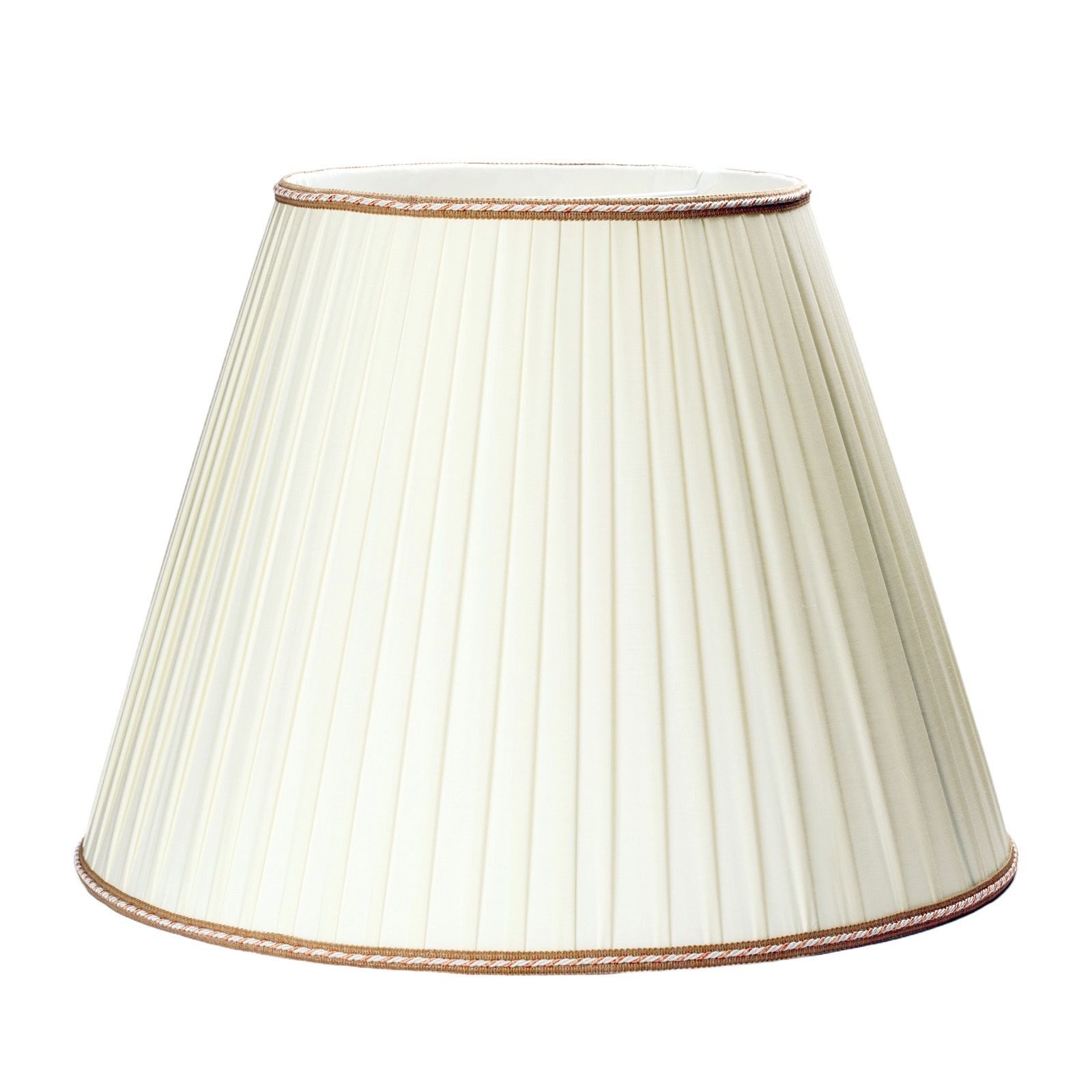 Orion Leuchten Lampenschirm Lampenschirm Creme Stoff braune Borte Ø 56 cm H 41 cm