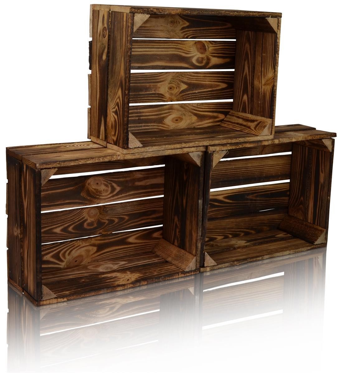 CHICCIE Holzkiste Regale Dunkel Geflammt 38x28x15cm günstig online kaufen