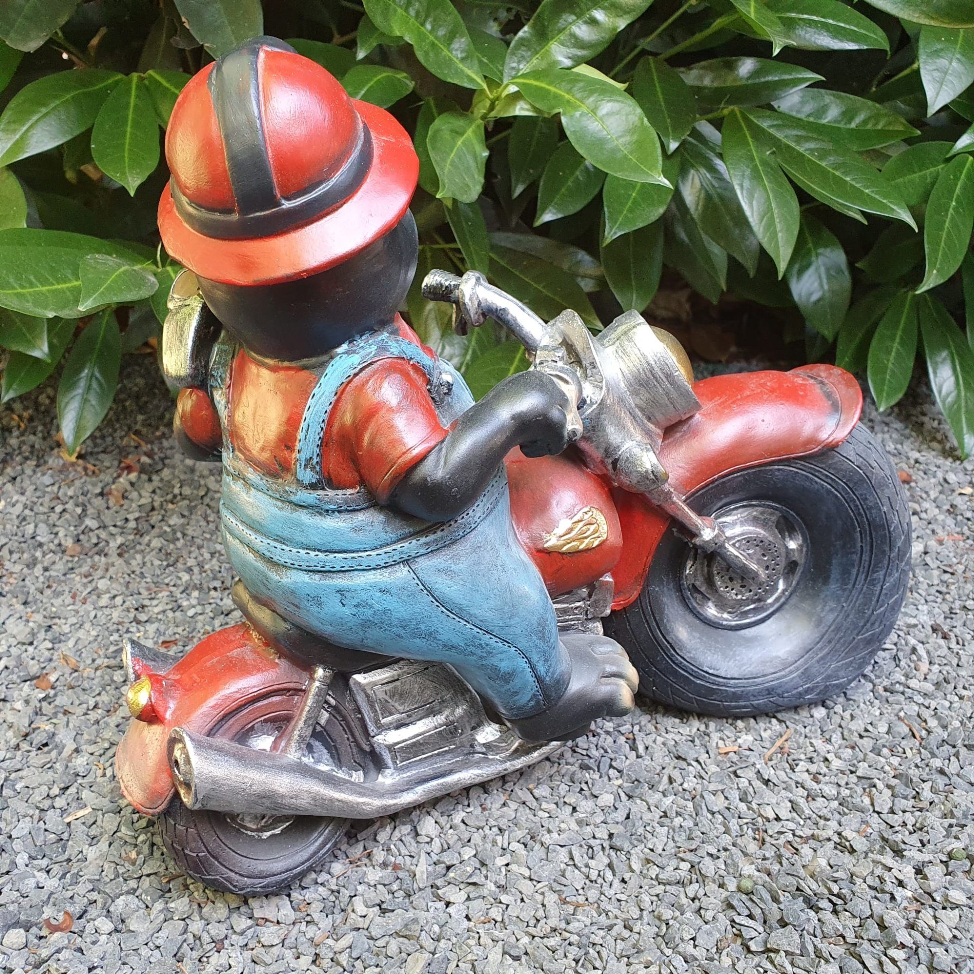 auf cm Gartenfigur 26 Figur Motorrad Aspinaworld Gartenfigur Maulwurf