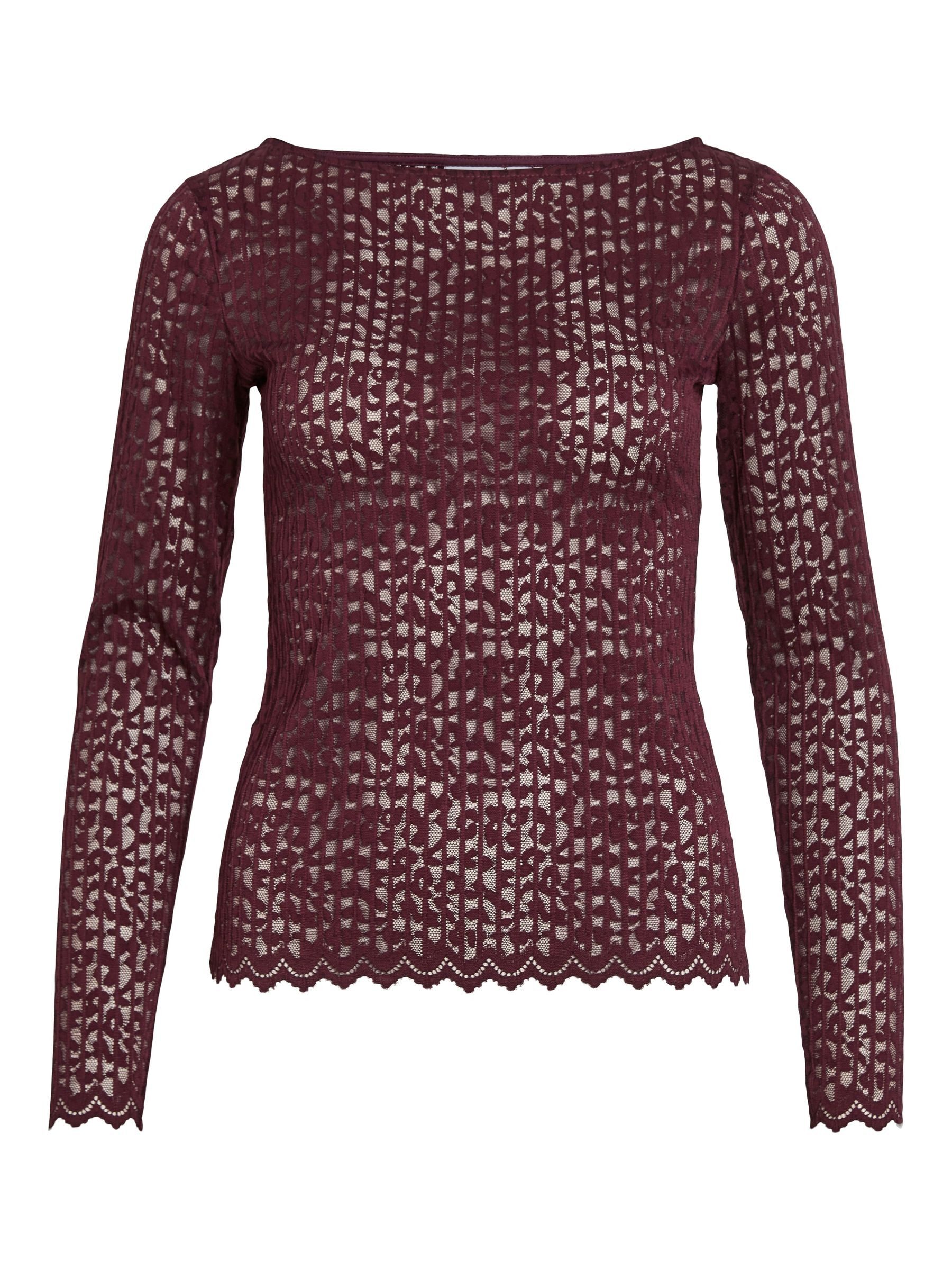 Vila Blusenshirt Spitzenmuster, Lange Ärmel, Elegante günstig online kaufen