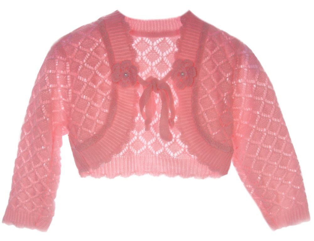 Bolero Gehäkelter Bolero für Babys und Kinder in Rosa weich, leicht, 68 74 80 86 92 98 104 110 116 122 128 134 138 140