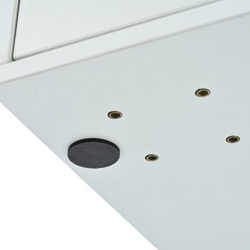 HAUSS SPLOE Schminktisch Kosmetiktisch-Set Toilettentische Frisierkommode (5 Schubladen, Frisiertisch mit verstellbarem Seitenschrank), mit einstellbare Helligkeit LED-Beleuchtung und Spiegel