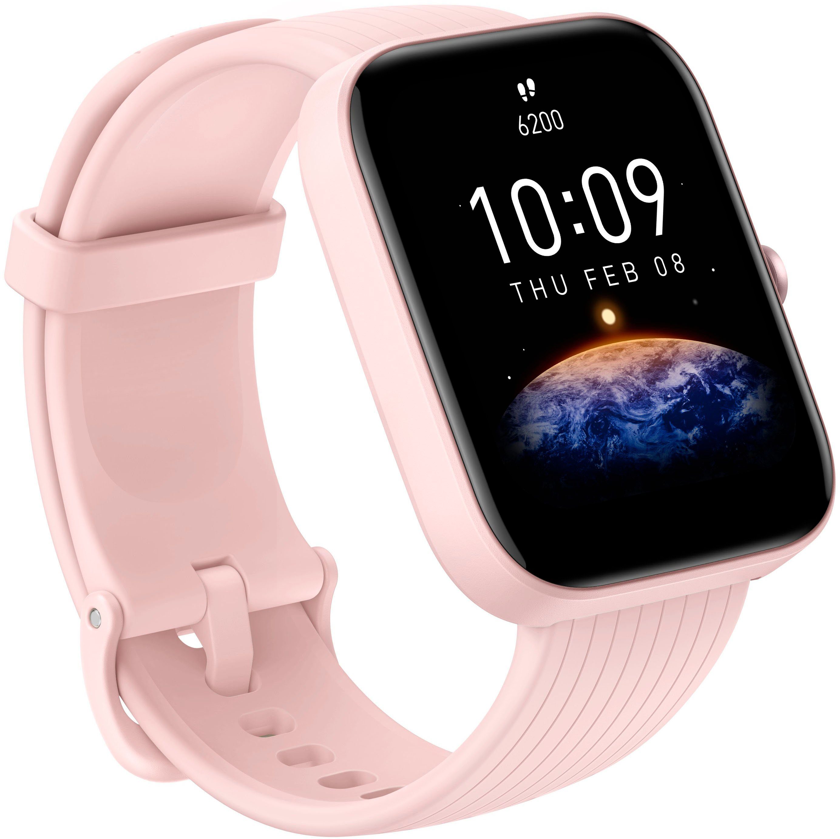 Amazfit Bip 3 Pro Smartwatch pink | Zoll, Pink Amazfit 1-tlg. cm/1,69 OS), (4,29