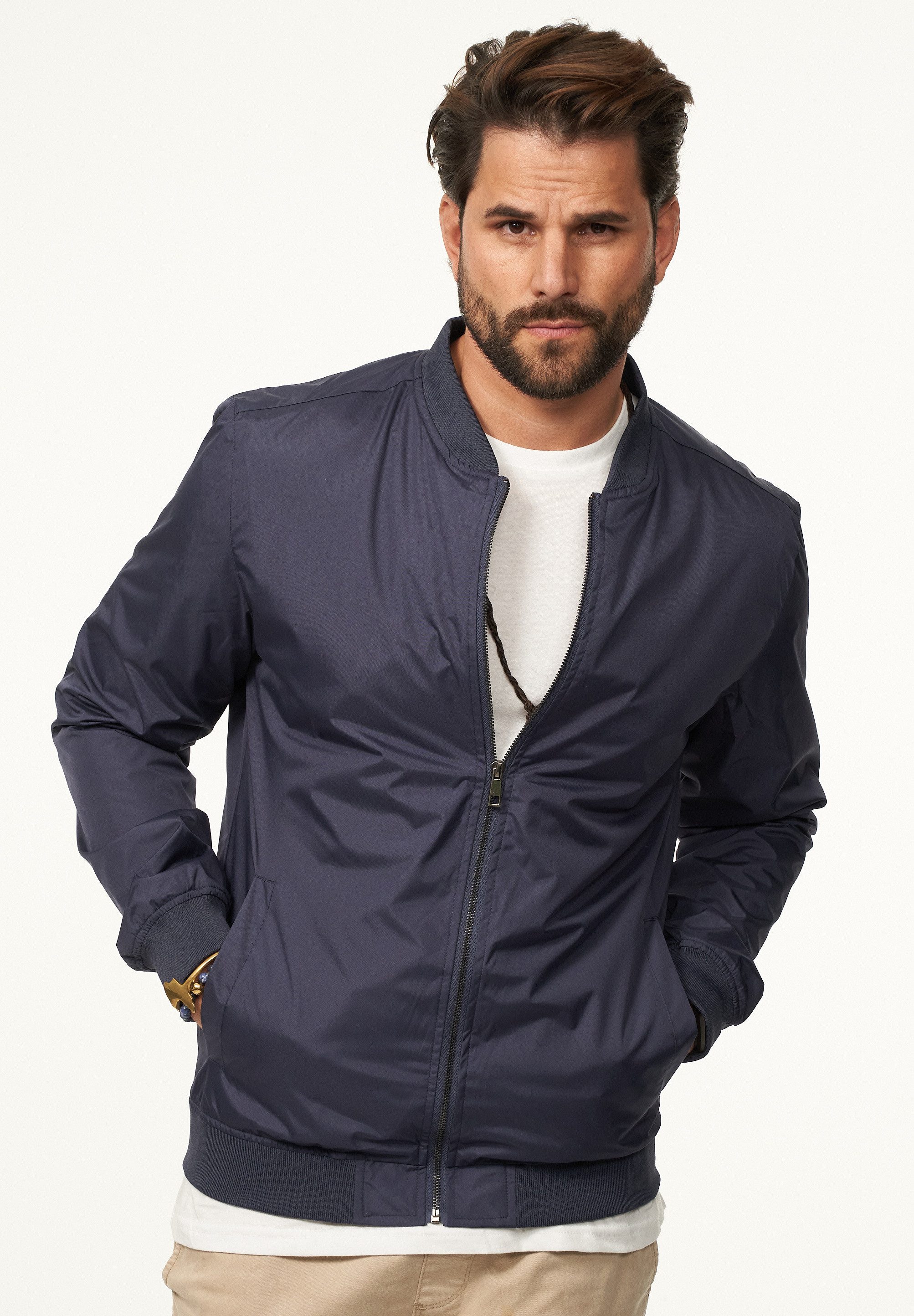 DAILY COTTON Blouson mit Baseball-Kragen Herren Blousonjacke leichte Bomberjacke Übergangsjacke – Bild 4 von 5