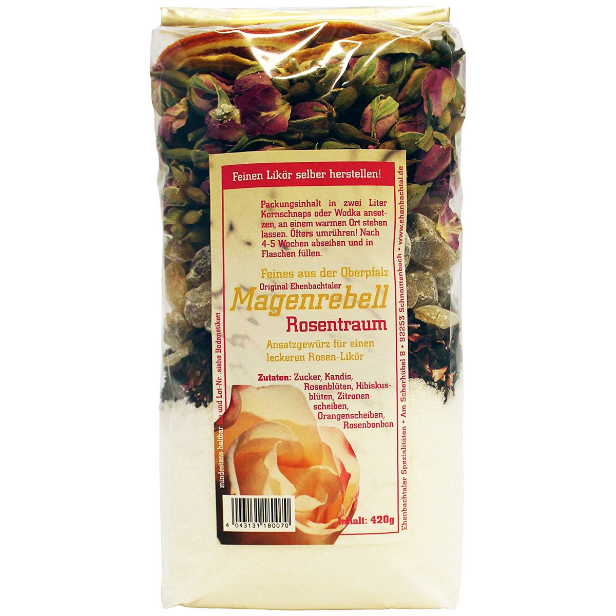 Biller Gewürz, Magenrebell Rosentraum Likör Ansatzmischung für Kräuterlikör 420g