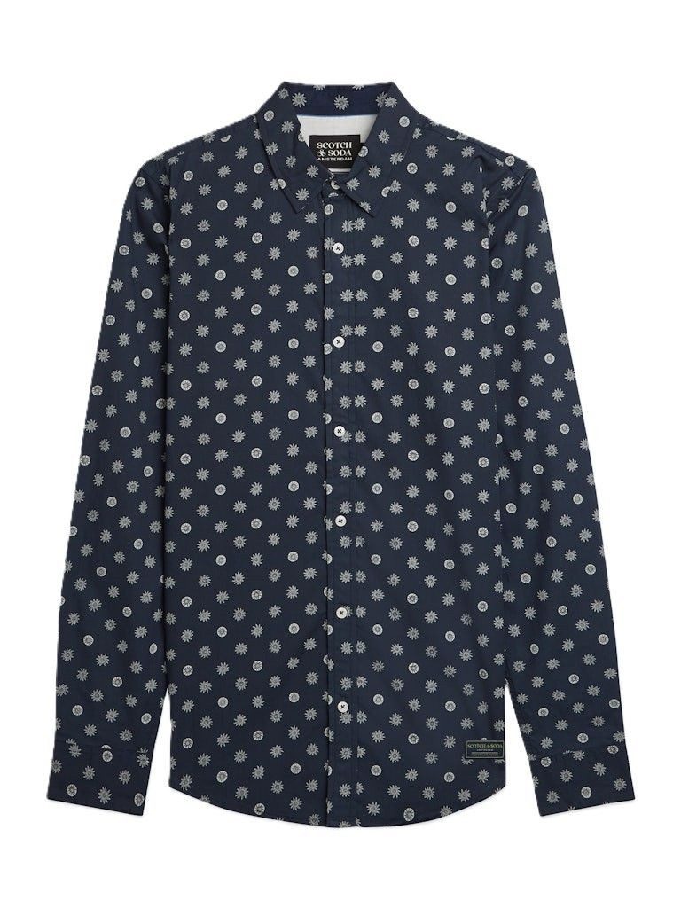 Scotch & Soda Langarmhemd Microprint poplin slimfit shirt