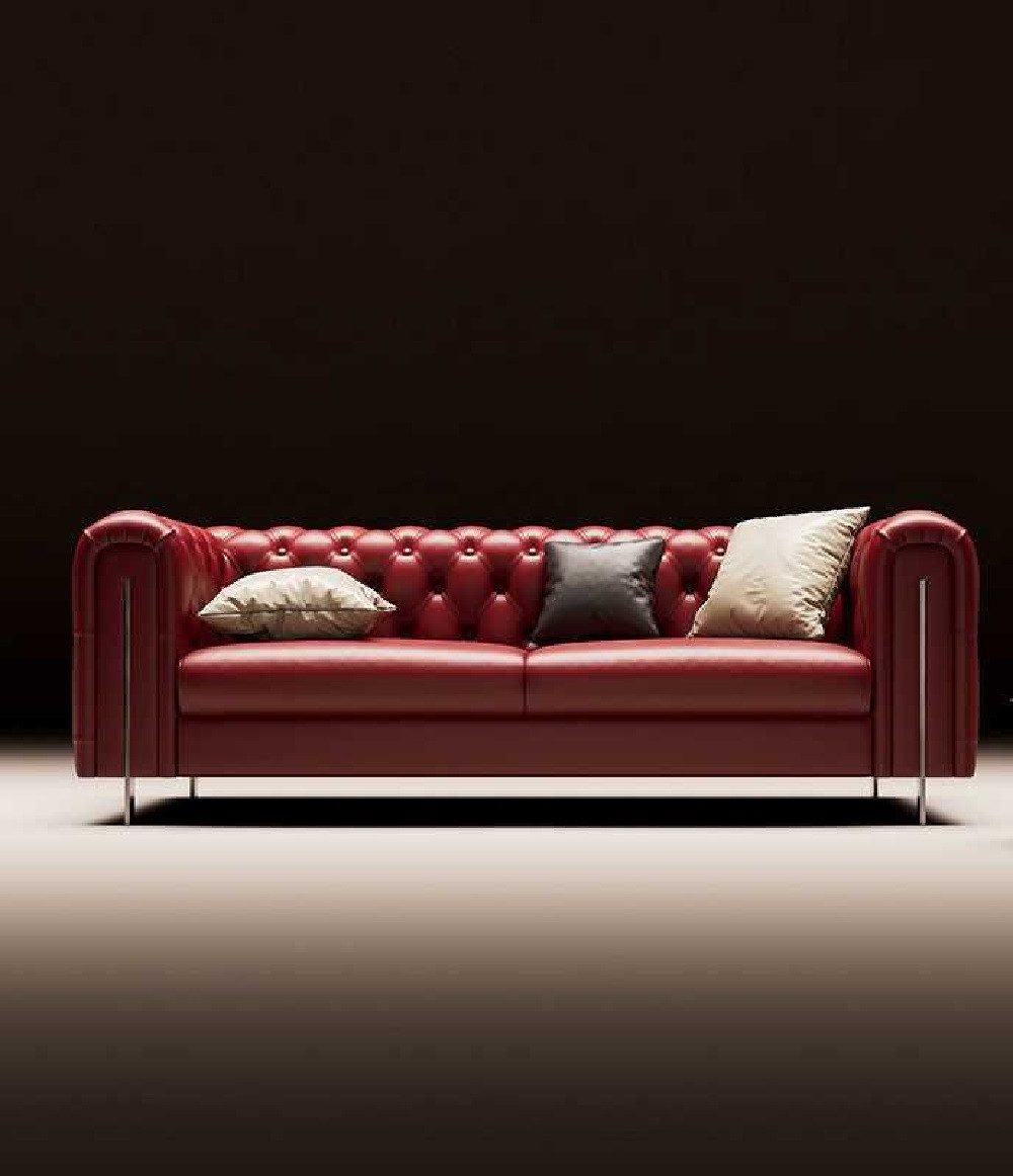 Xlmoebel Polstergarnitur Dreisitzer-Sofa und Sessel aus hochwertigem Leder in modernem Design, (2-tlg., 2tlg. Wohnzimmer Set), Hergestellt in Europa