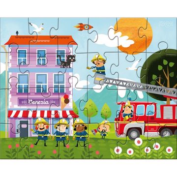 Haba Puzzle Kleine Feuerwehr 3x24 Teile, 24 Puzzleteile