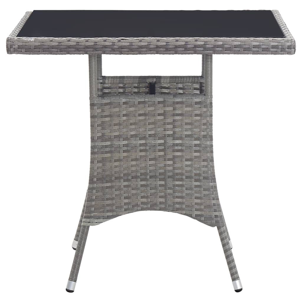 vidaXL Gartentisch Gartentisch Grau 80x80x74 cm Poly Rattan (1-St)