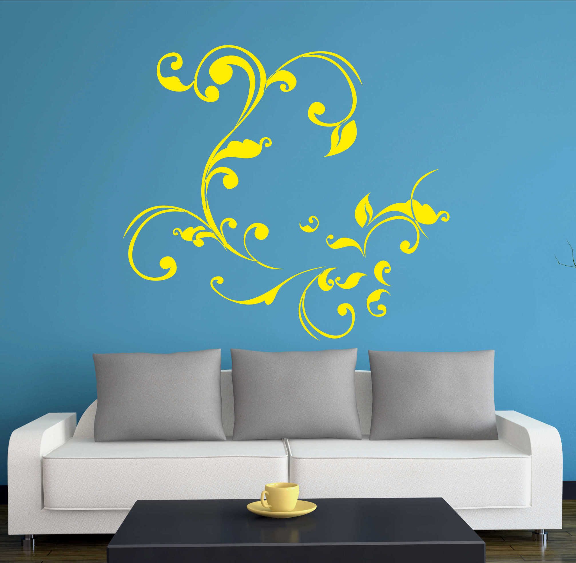 INDIGOS UG Wandtattoo Wandtattoo - Wandaufkleber - w329 Blatt Blätter Ranke Gewirr Pflanze