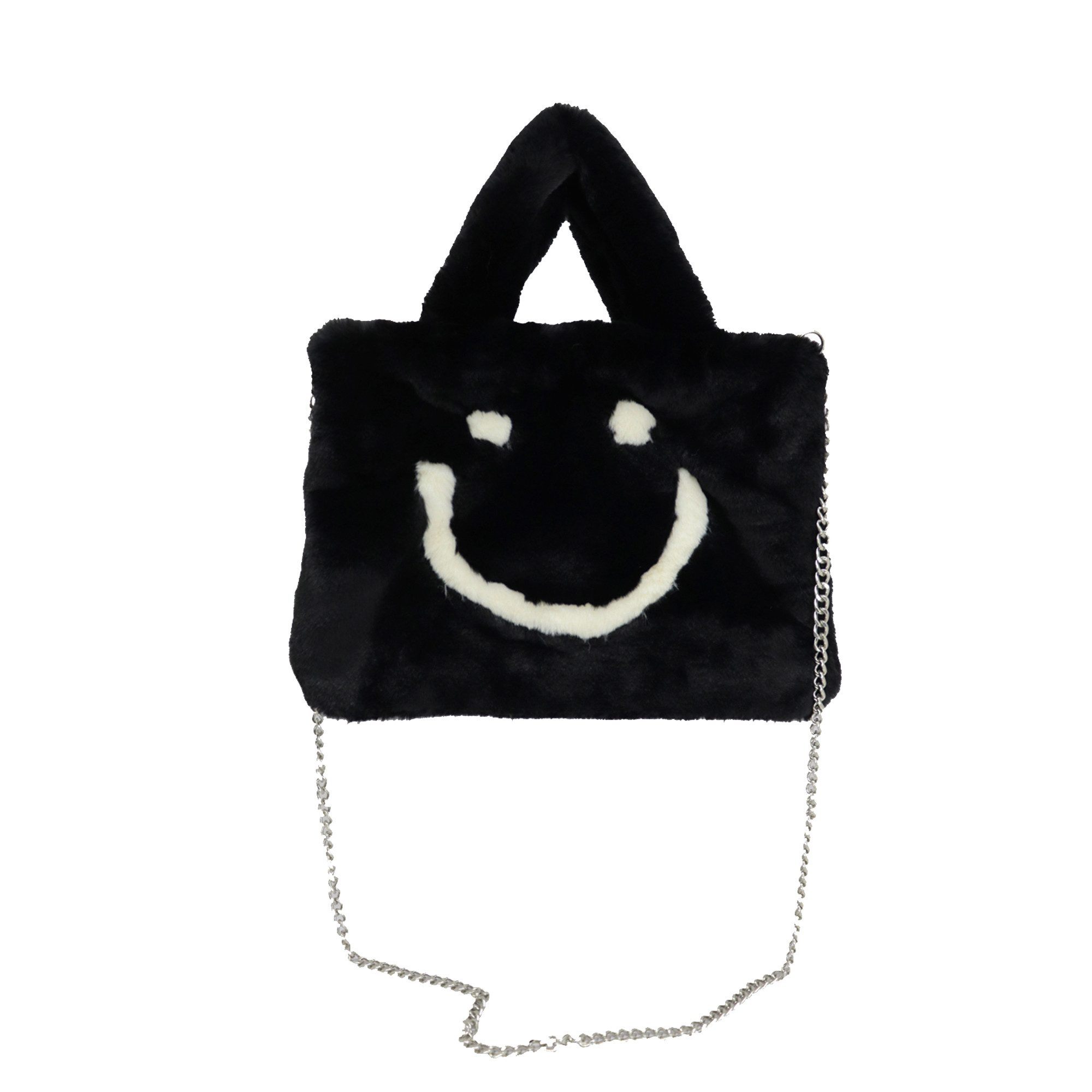 Lara Laurén Handtasche Plüsch stylische Minitasche mit Kette, flauschige Crossbody Bag aus Kunstfell