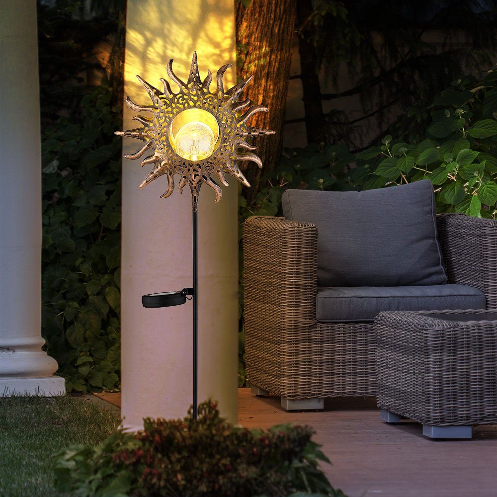 Gartendeko Sonne LED-Leuchtmittel stehend verbaut, draußen Außen Globo LED für Solarlampen Solarleuchte, fest Warmweiß, für