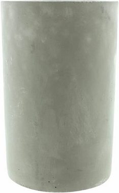 Dekoleidenschaft Weinkühler "Beton-Style" aus Zement, Flaschenkühler, Getränkekühler Sektkühler, 2-teilig mit Untersetzer