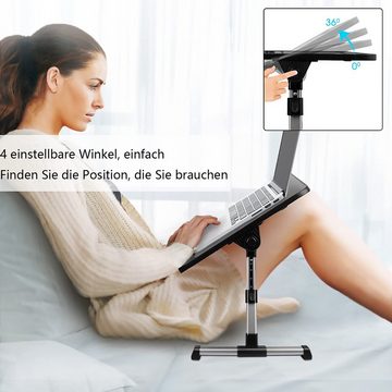 GelldG Laptoptisch Laptoptisch fürs Bett, Höhenverstellbar, Neigungswinkel, Betttisch