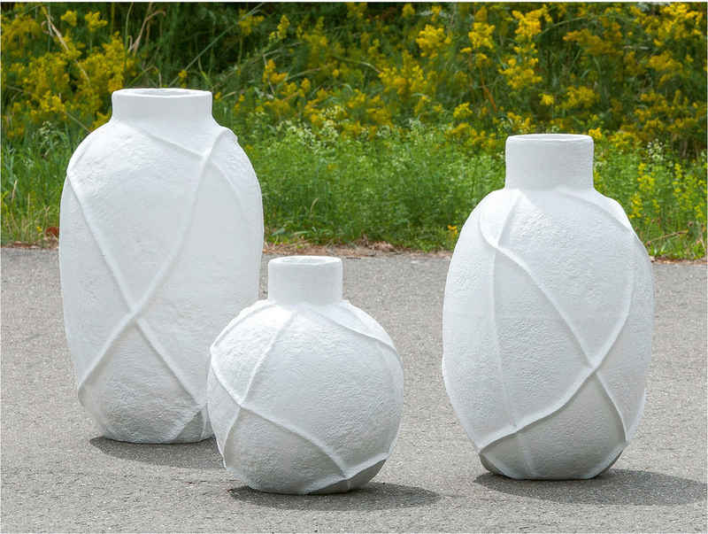 GILDE Bodenvase Vase "Linhas" weiß H. 57,5cm (1 St)