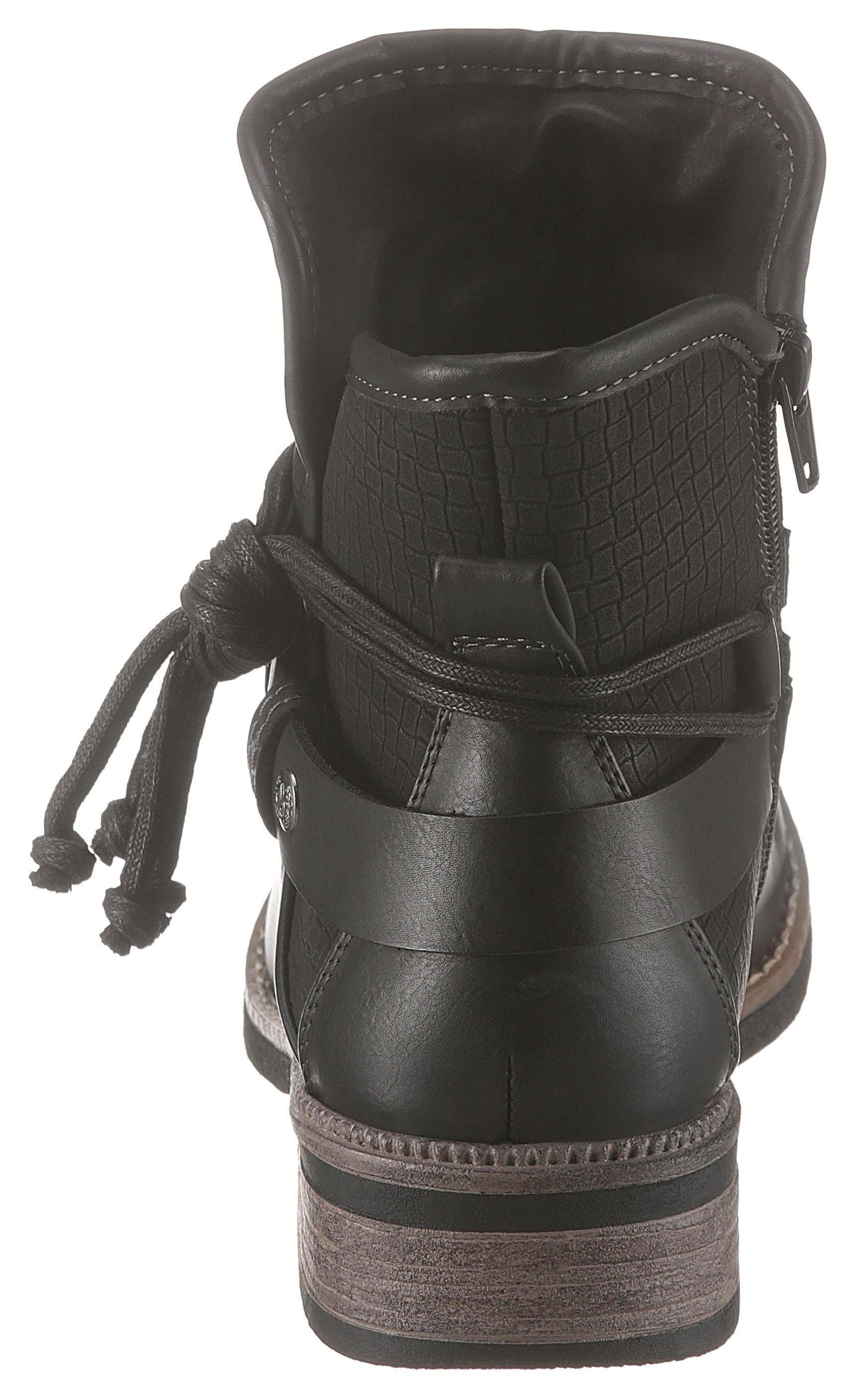 Rieker Winterboots, Winterstiefelette, Blockabsatz, Warmfutter, mit Zierbänder