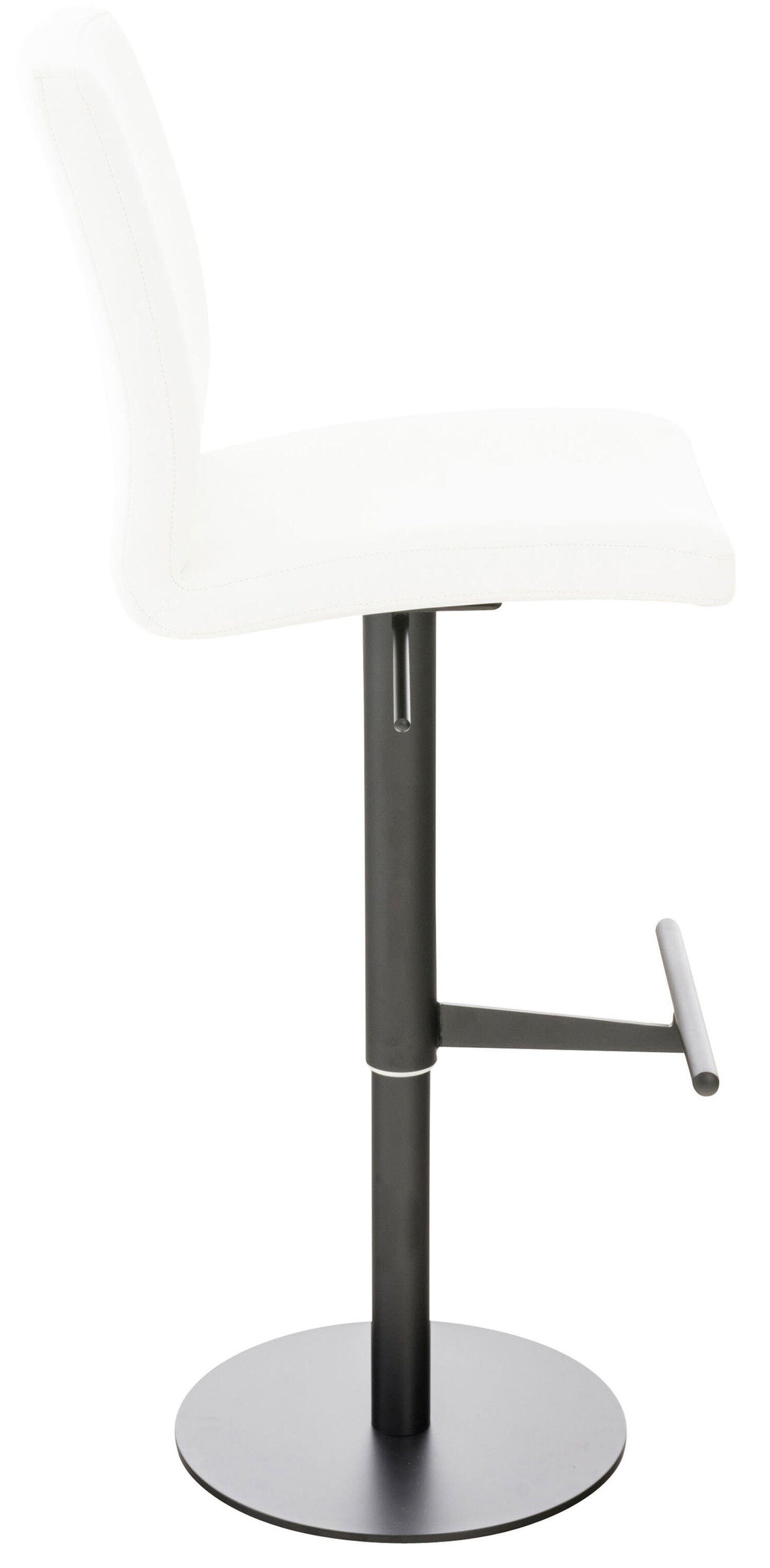 Sitzfläche: Theke Gestell Cathy und mit Barhocker & - - schwarz Weiß Hocker Kunstleder (Barstuhl Metall TPFLiving und für höhenverstellbar Fußstütze angenehmer Rückenlehne bequemer drehbar), Küche