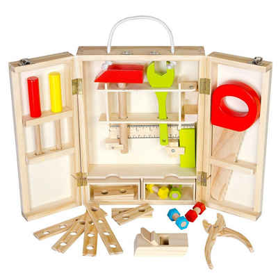 Warenhandel König Spielwerkzeugkoffer »Spiel-Holz-Werkzeugkoffer für Kinder«, (25-tlg)