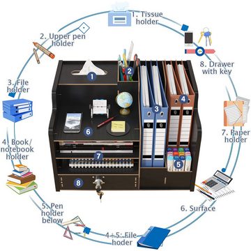 Avisto Regal-Schreibtisch Bücherregal Schreibtisch-Organizer, große Kapazität für Büro, Schule