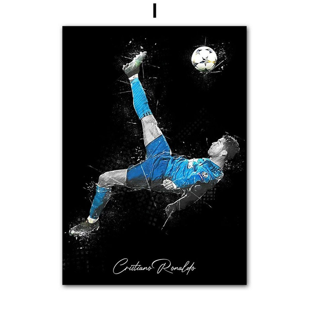 TPFLiving Kunstdruck (OHNE RAHMEN) Poster - Leinwand - Wandbild, Berühmte Fußballspieler - Christiano Ronaldo (Leinwand Wohnzimmer, Leinwand Bilder, Kunstdruck), Leinwandbild bunt - Größe 30x40cm