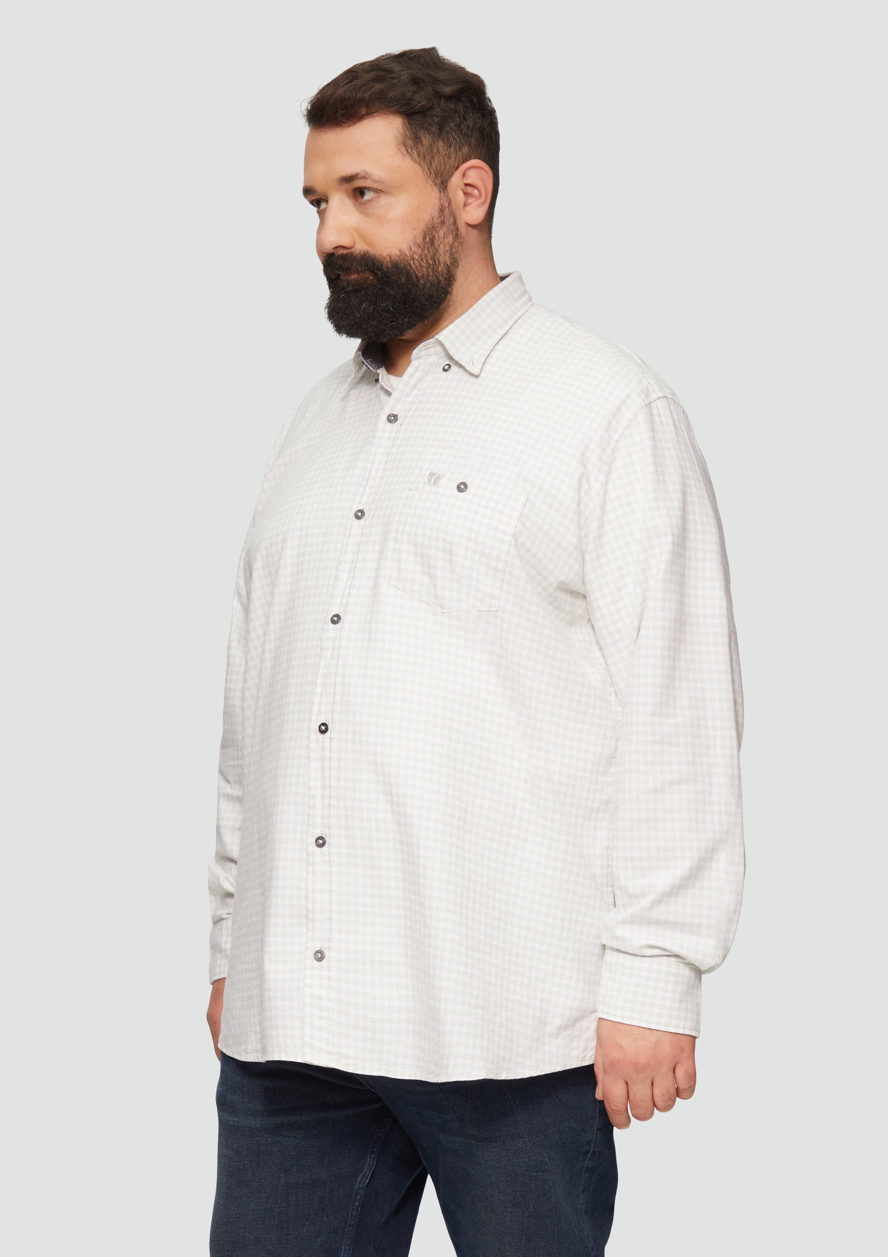 Langarmhemd Regular Fit: Kariertes Hemd mit Button-Down-Kragen