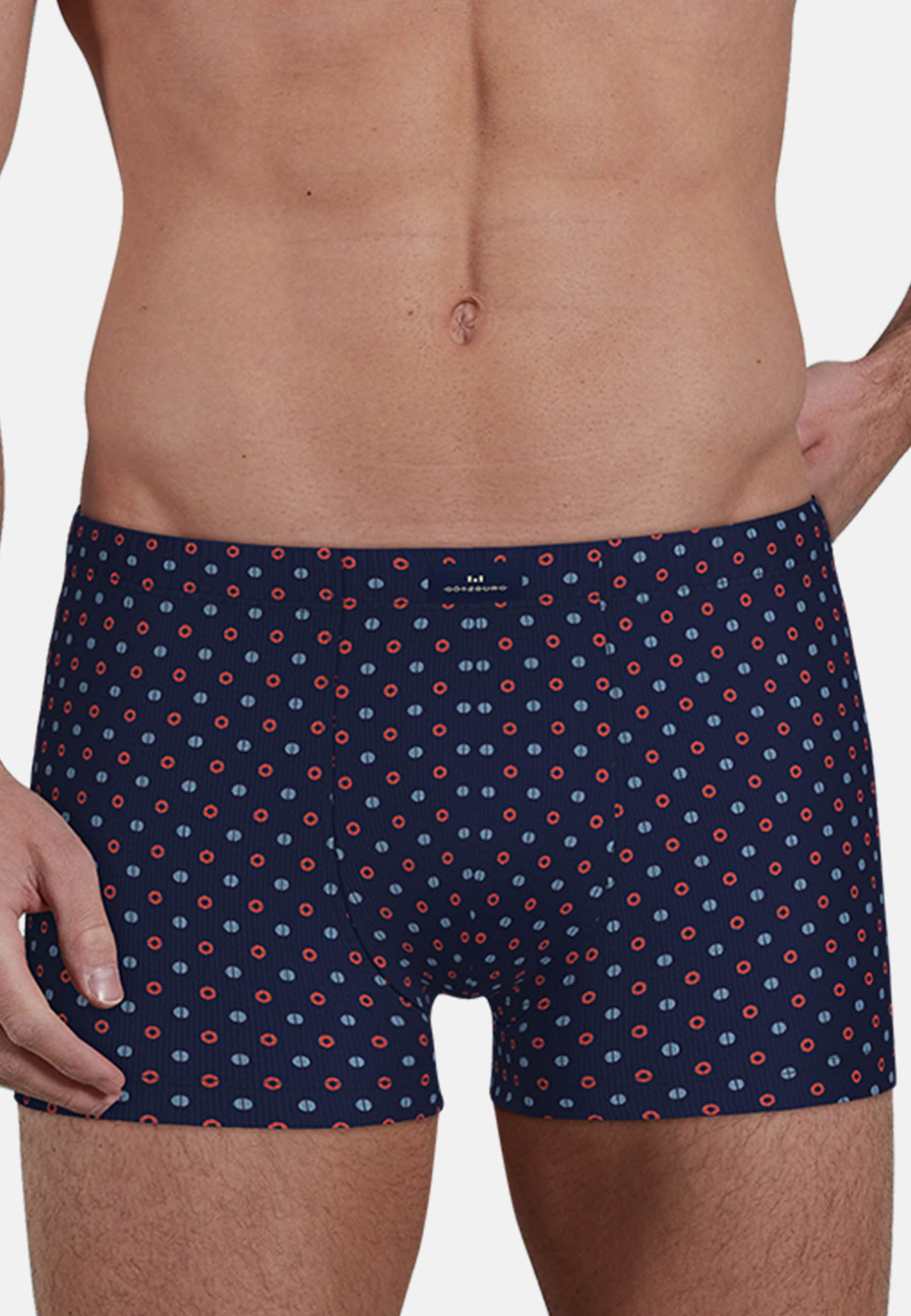 GÖTZBURG Retro Pants Glasgow (2er Pack) gemustert, basic, kurz, eng, atmungsaktiv, Baumwollmix