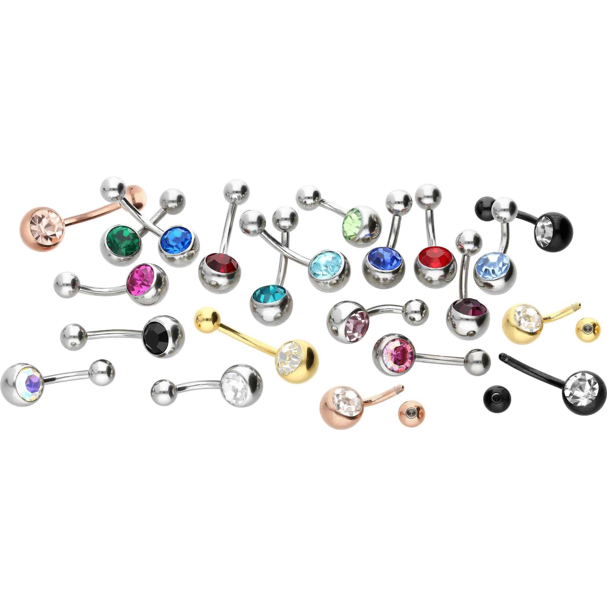 PIERCINGLINE Bauchnabelpiercing Chirurgenstahl Bananabell KRISTALL (Bananab günstig online kaufen