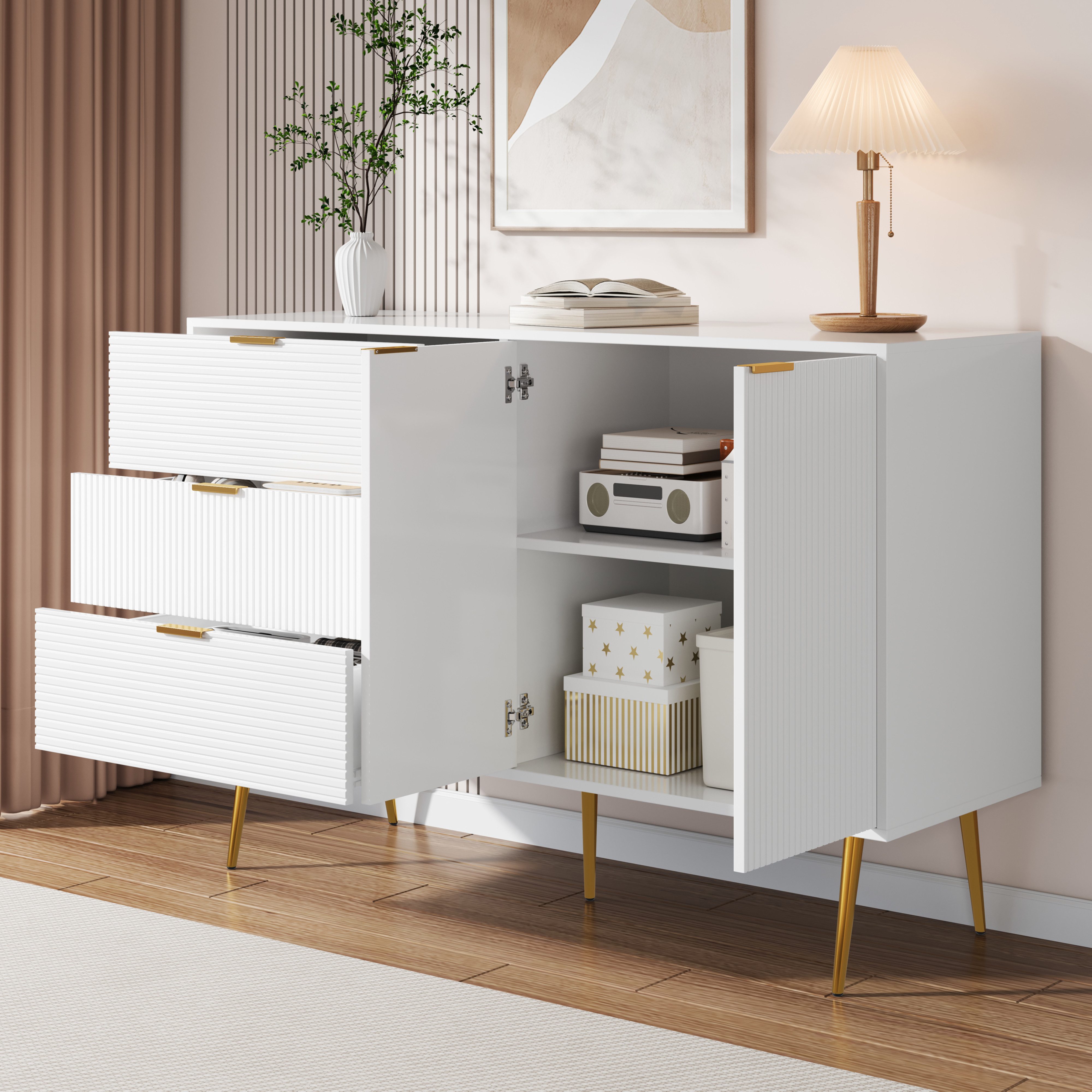 MODFU Sideboard mit goldenen Beinen und günstig online kaufen