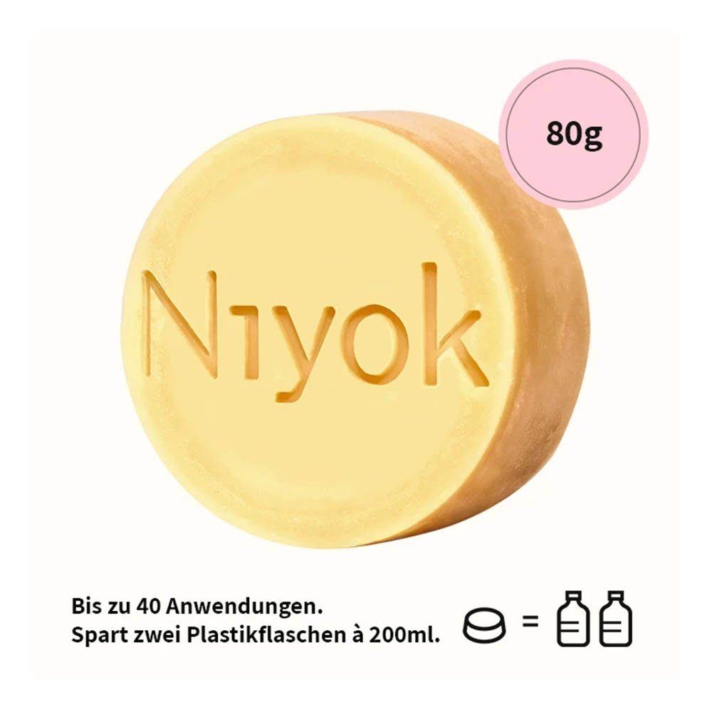 Niyok Feste Duschseife 2in1 feste Soft 80g - Dusche+Pflege blossom