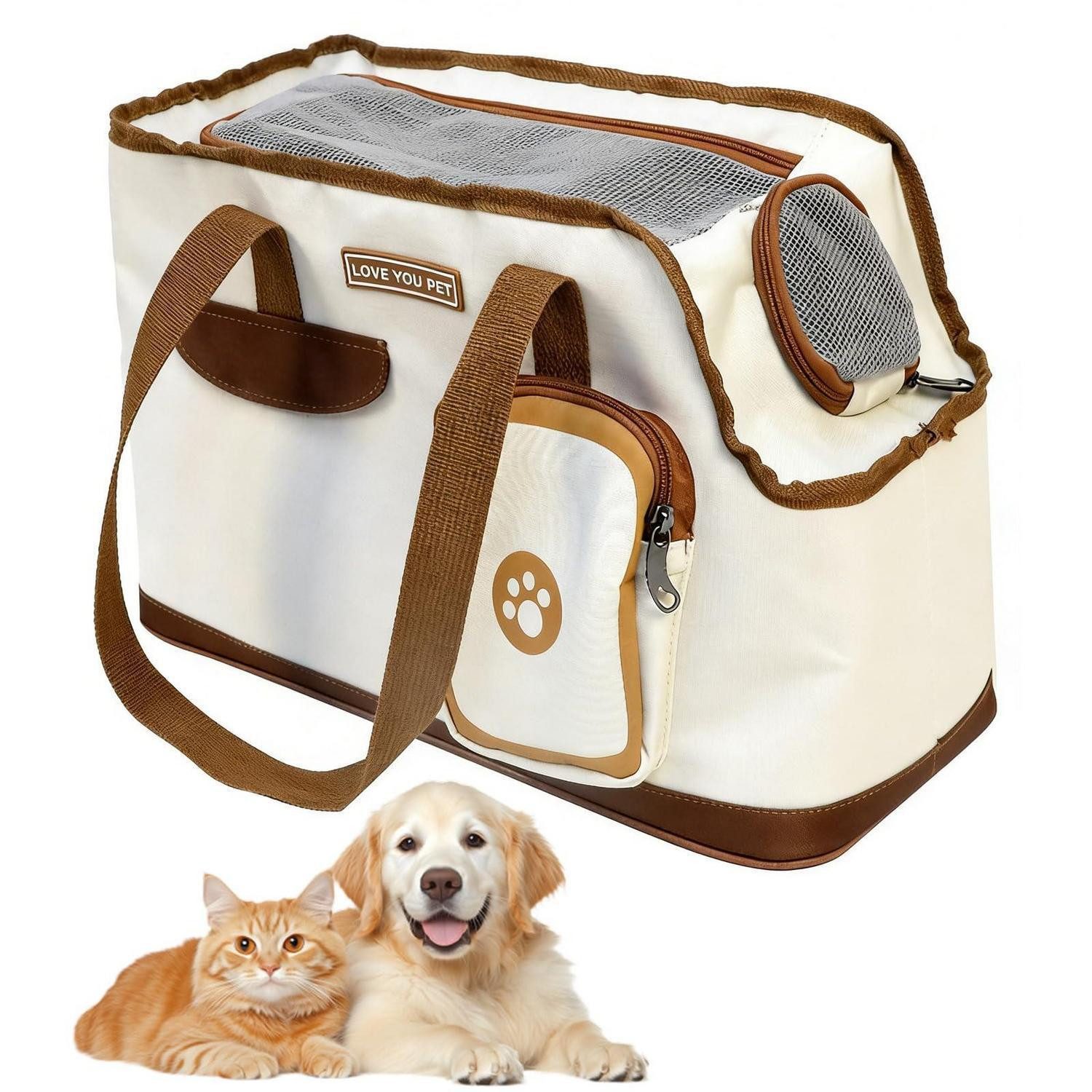 LuxusKollektion Hunde-Transportbox HundeRucksack Katzentragetasche Weiss