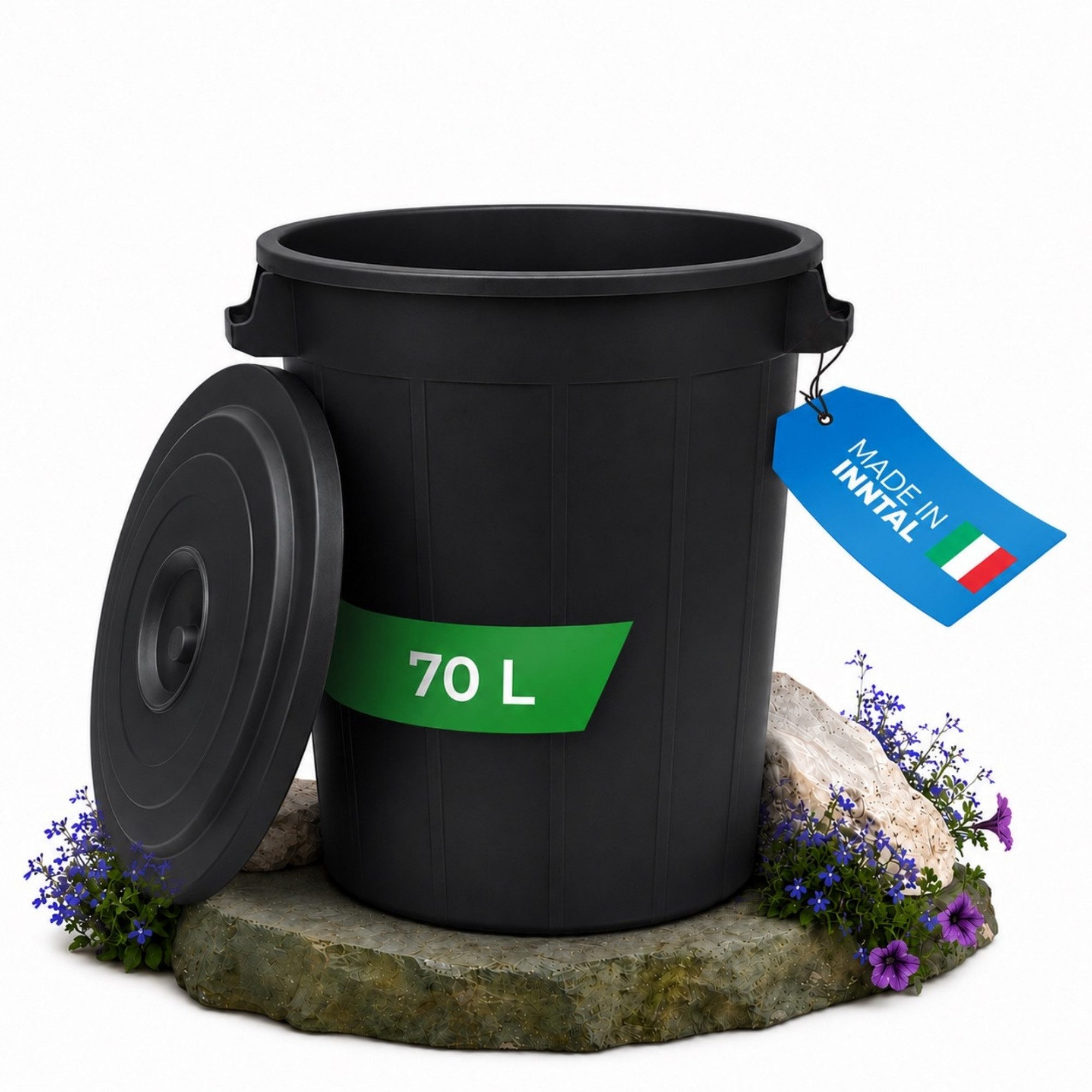 YourCasa Mülleimer YourCasa Mülltonne - Mülleimer 50-70L mit Deckel und Trageriffen, Fassungsvermögen 50-70L