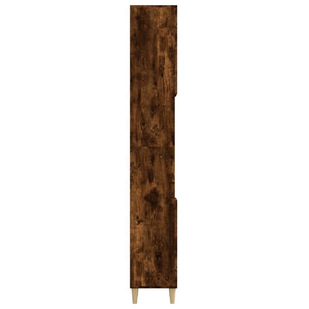 Holzwerkstoff vidaXL 30x30x190 cm Räuchereiche Badschrank (1-St) Badezimmerspiegelschrank