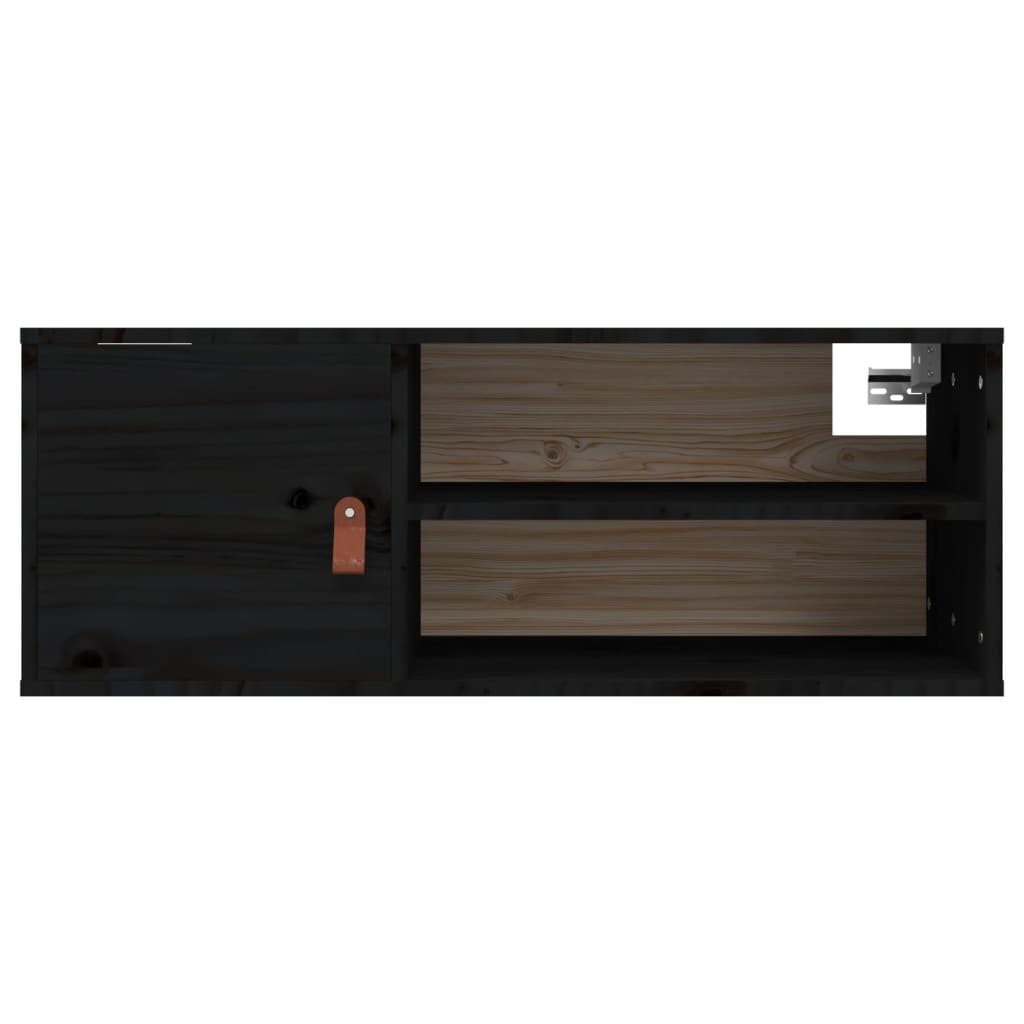 Wandschrank cm Massivholz Kiefer Schwarz vidaXL 80x30x30 Regal