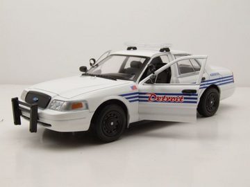 GREENLIGHT collectibles Modellauto Ford Crown Victoria Detroit Police Interceptor 2008 weiß Modellauto, Maßstab 1:24
