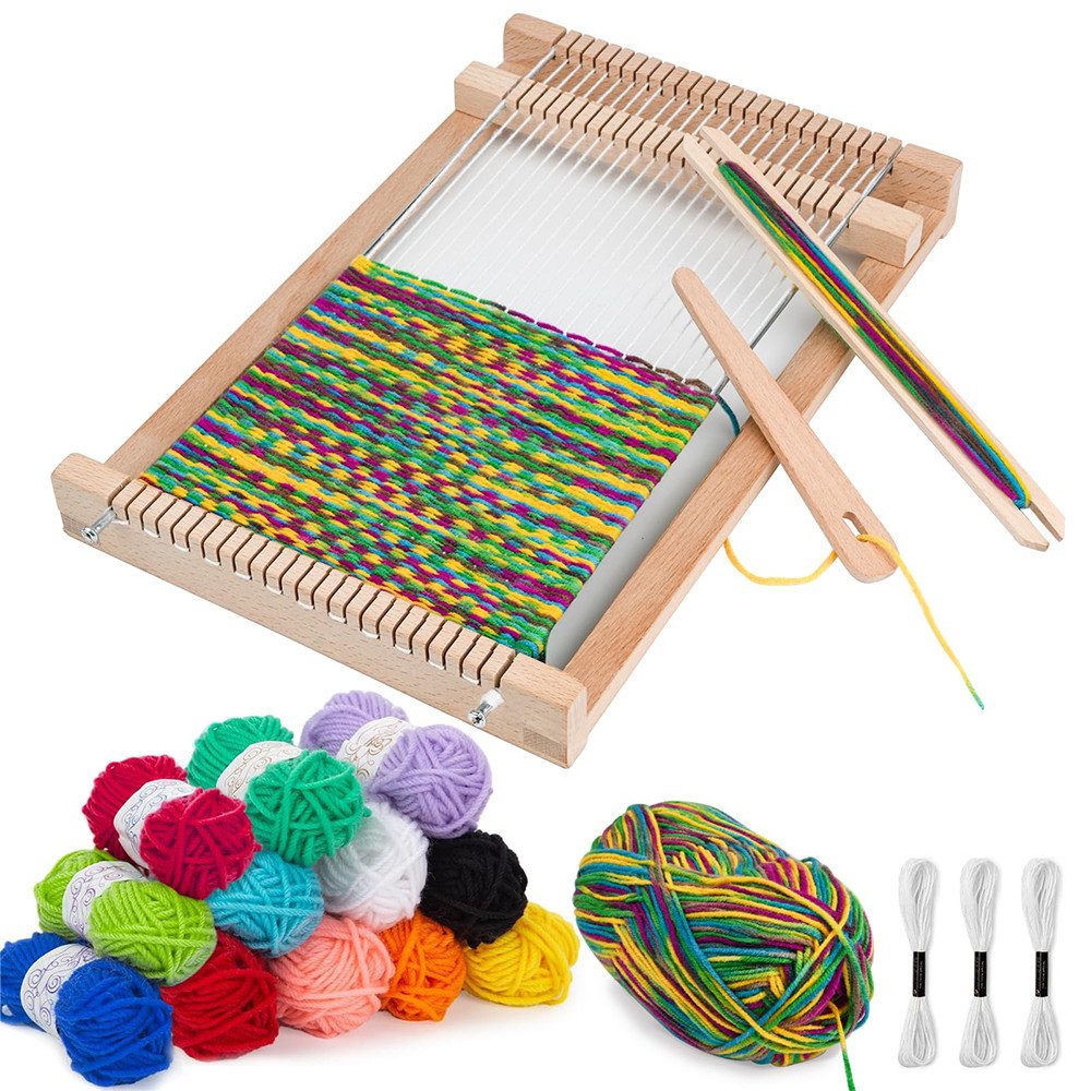 CLTYQ Lernspielzeug Webrahmen Kinder,Holz Webstuhl Set,Weben günstig online kaufen