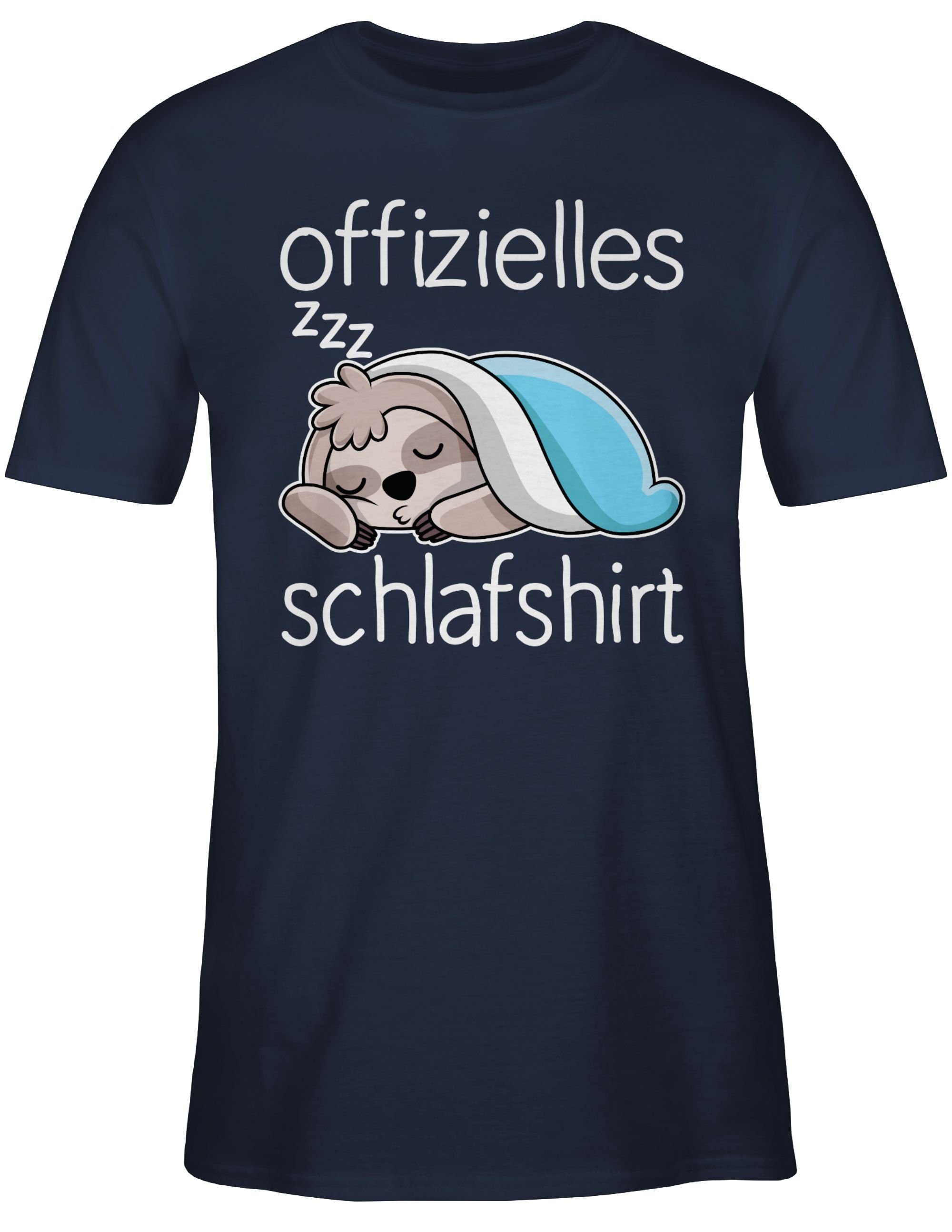 Shirtracer T-Shirt Offizielles Schlafshirt mit Faultier - weiß Sprüche Stat günstig online kaufen