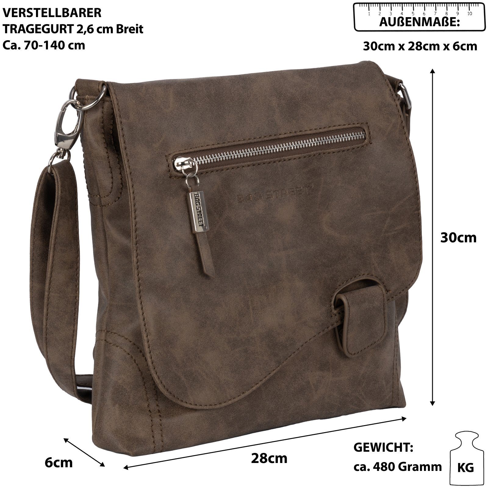 BAG STREET Sporttasche Bag Street Damentasche Umhängetasche Handtasche Schultertasche, als Schultertasche, Umhängetasche tragbar