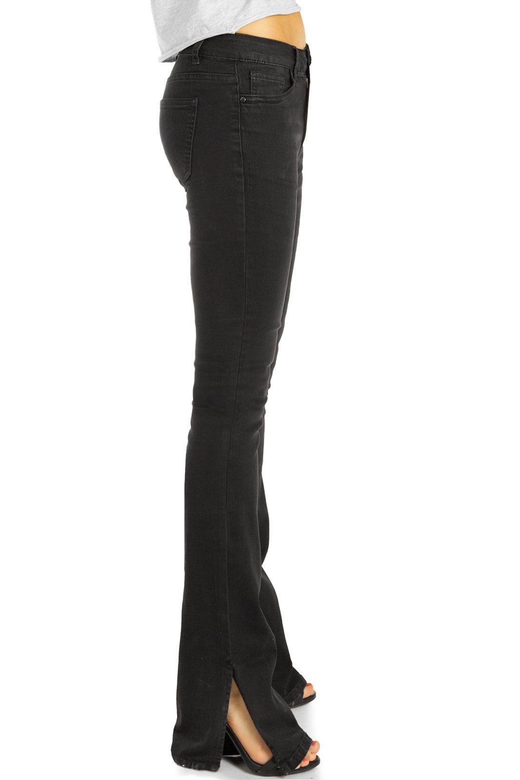 Bootcut be Stretch-Anteil, cut - mit - Bootcut-Jeans Damen mit mid 5-Pocket-Style Hose styled out waist Jeans j27r