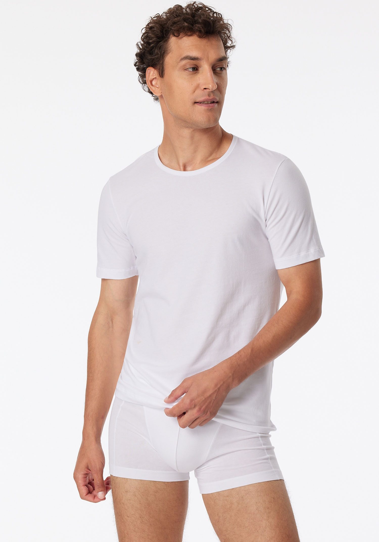 Schiesser T-Shirt 95/5 (2er-Pack) mit Rundhalsausschnitt, Cotton-Mix, Single Jersey