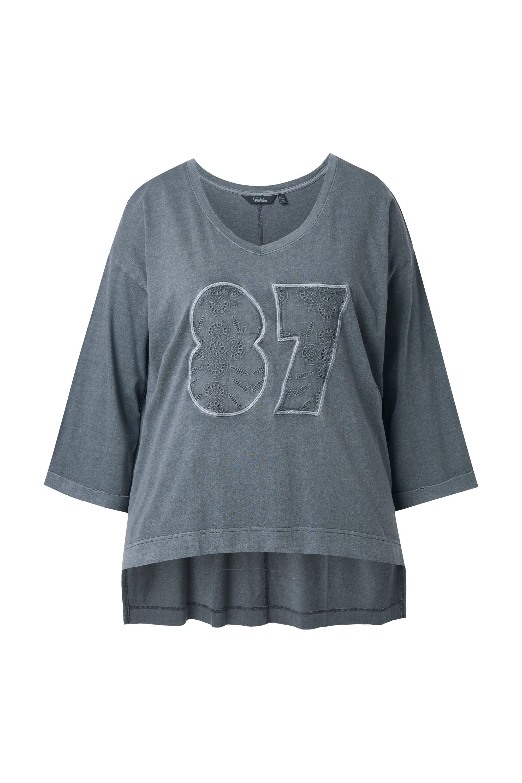 Ulla Popken Longshirt Shirt Oversized V-Ausschnitt günstig online kaufen