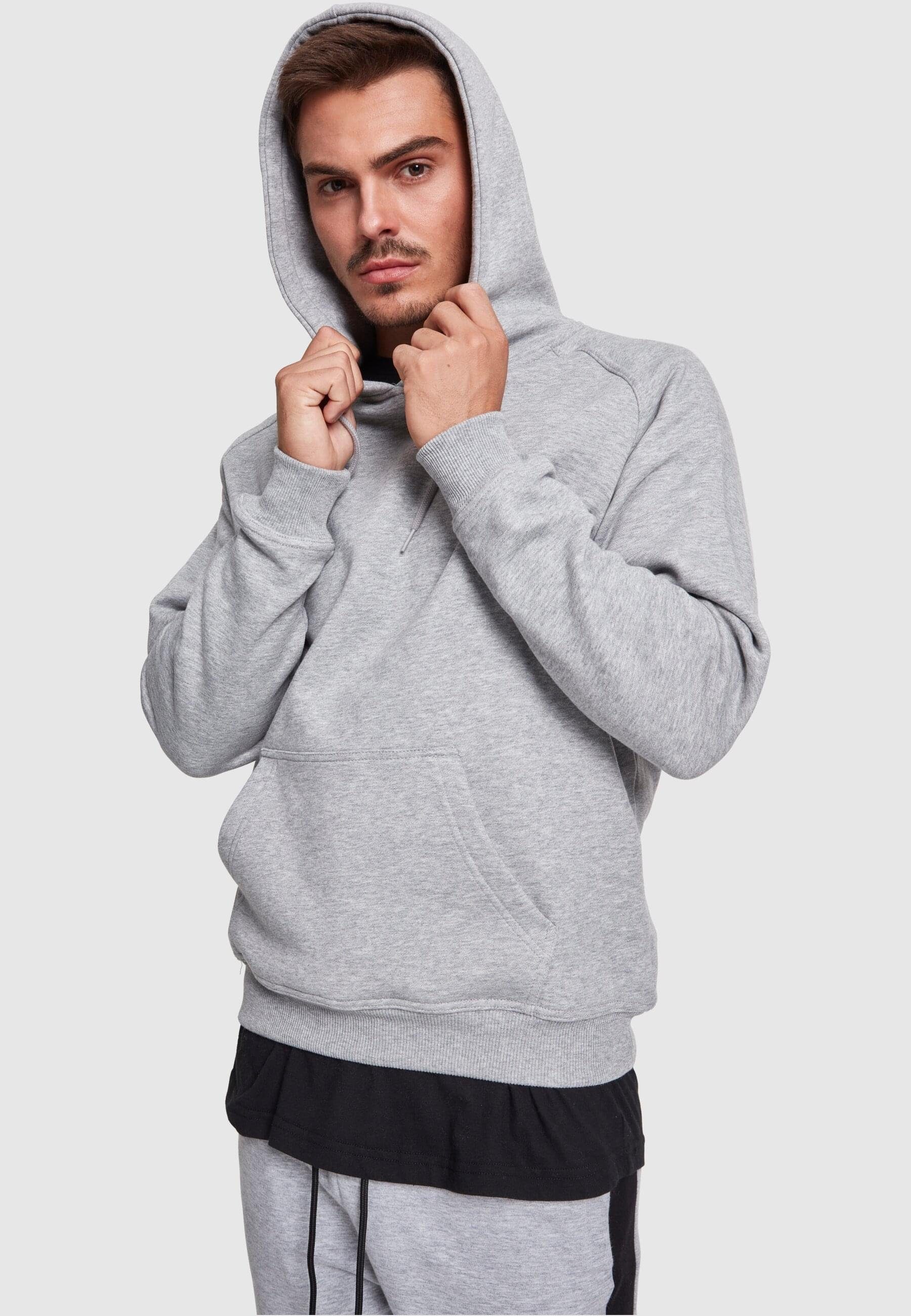 URBAN CLASSICS Sweater Herren Blank (1-tlg) Hoody grey