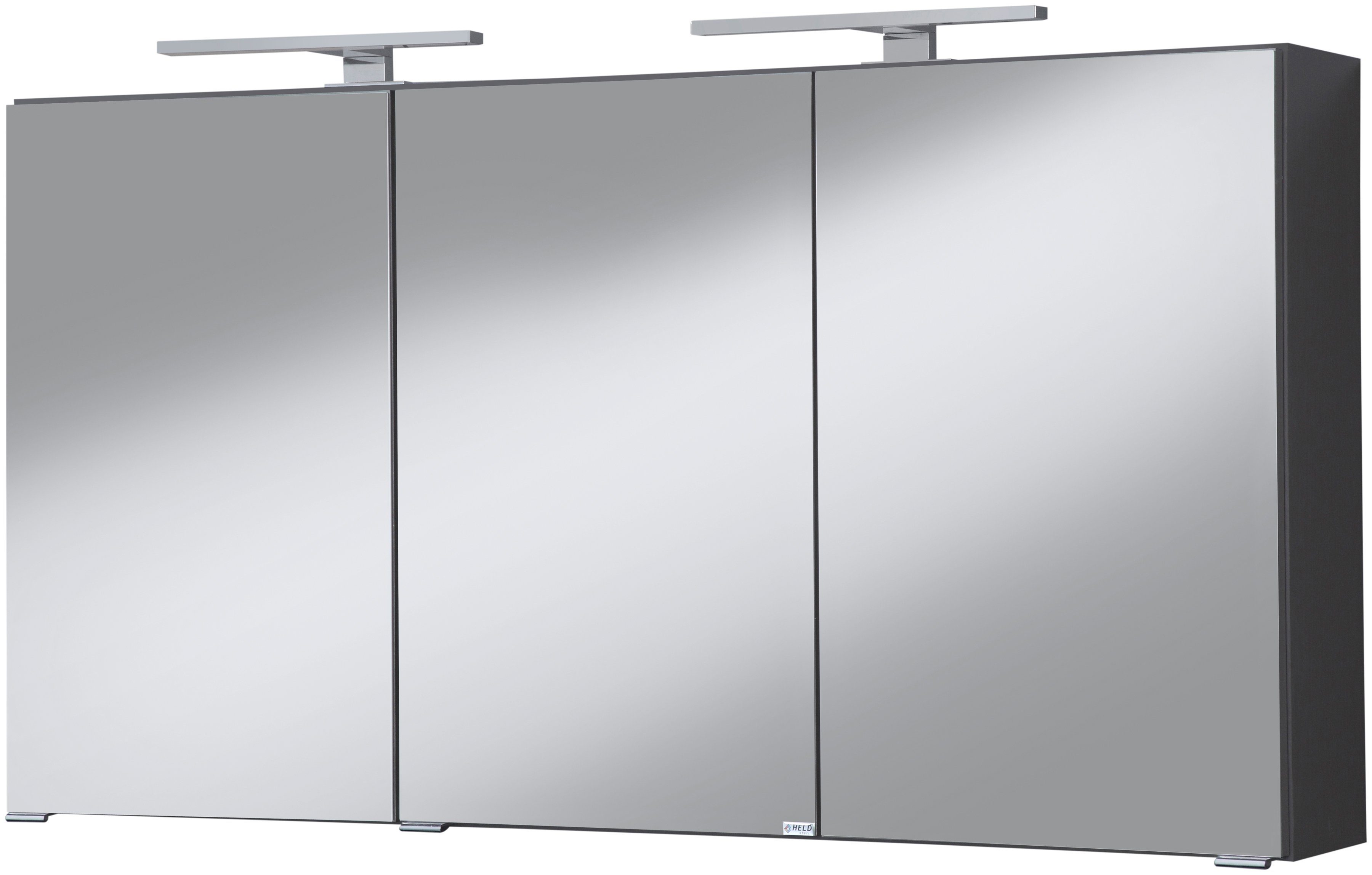 HELD MÖBEL Spiegelschrank Malibu Breite 120 cm, mit Spiegeltüren und Softclose-Funktion anthrazit | Spiegelschränke