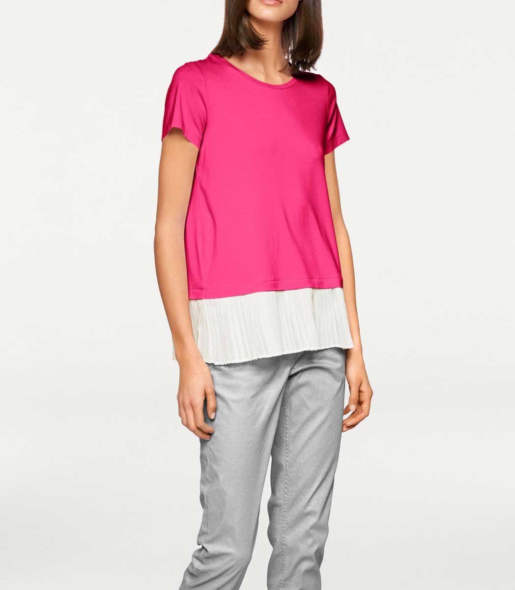 Rundhalsshirt Rick by Cardona rick ecru-pink Rick Damen Designer-2-in-1-Shirt, cardona