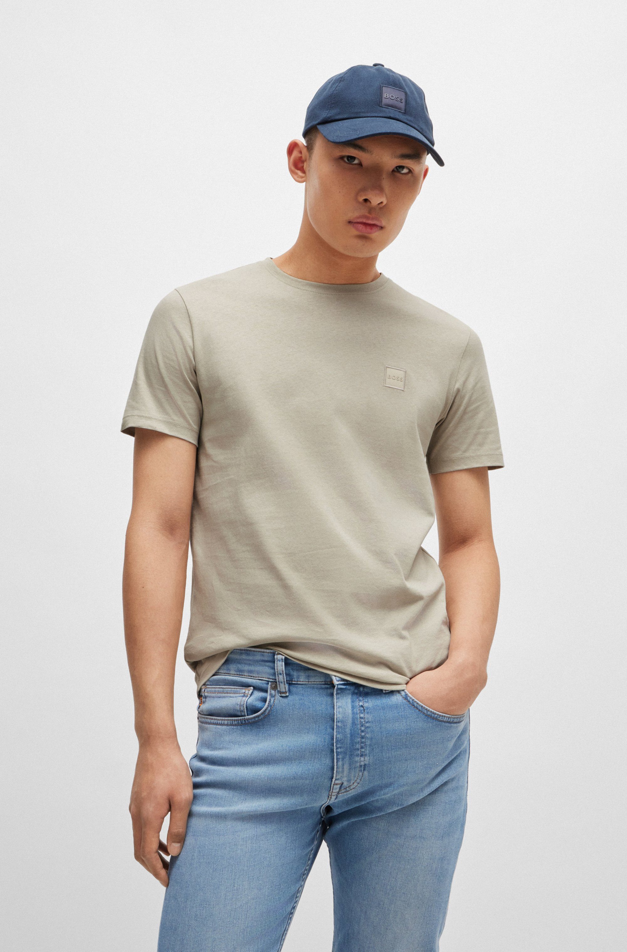 BOSS ORANGE T-Shirt Tales mit BOSS Stickerei auf der Brust
