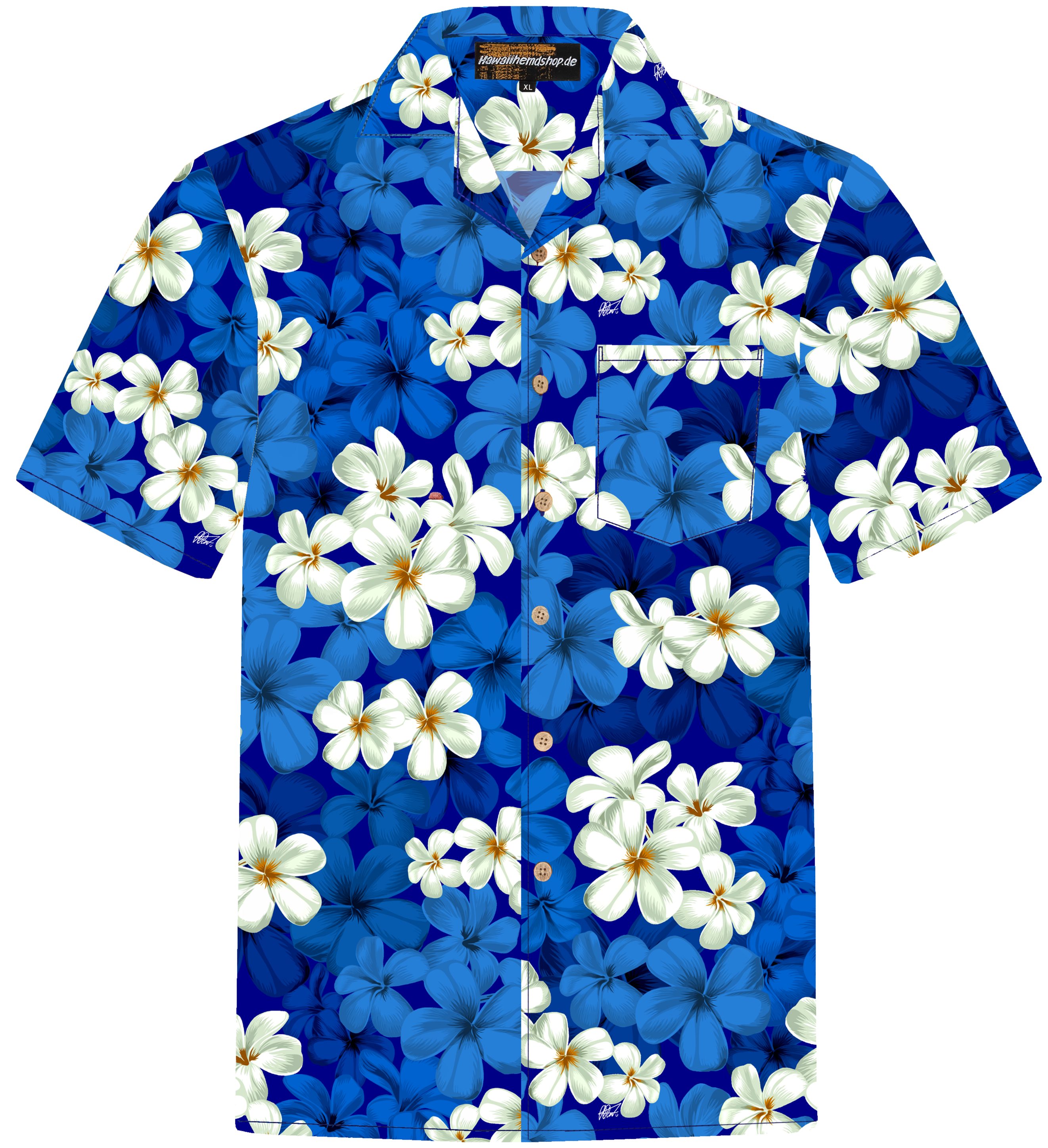 Hawaiihemdshop.de Hawaiihemd Hawaiihemdshop Hawaii Hemd Herren Baumwolle Kurzarm Blüten Shirt