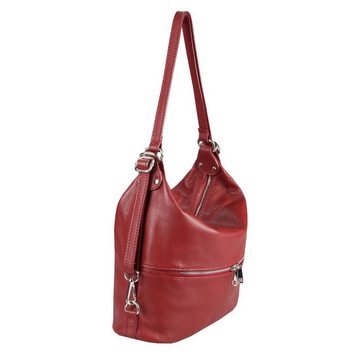 ITALYSHOP24 Rucksack Made in Italy Damen Leder Tasche Schultertasche, Shopper, Handtasche, Lederrucksack, Umhängetasche Daypack