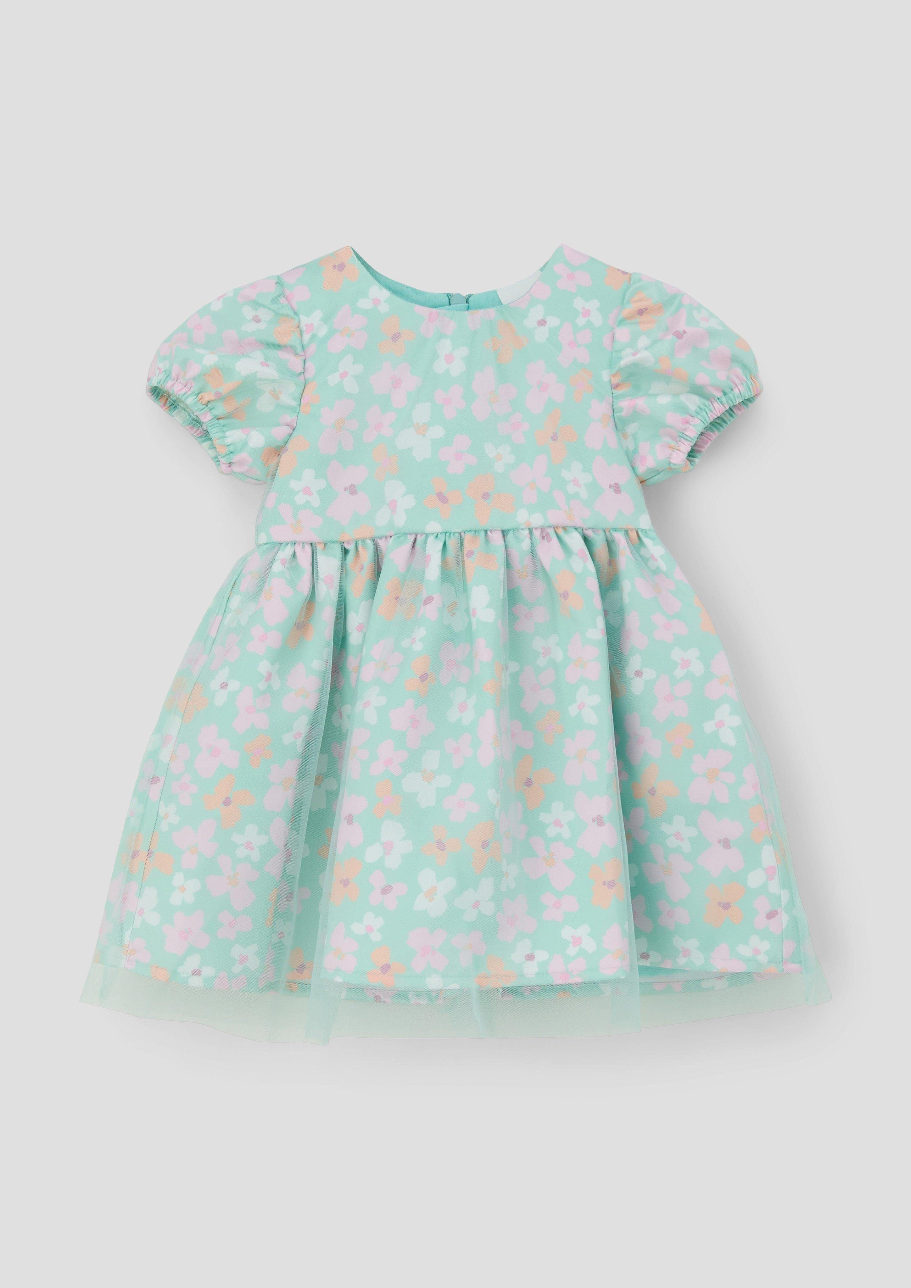 s.Oliver Jerseykleid Rüschenkleid mit All-over-Print Raffung günstig online kaufen