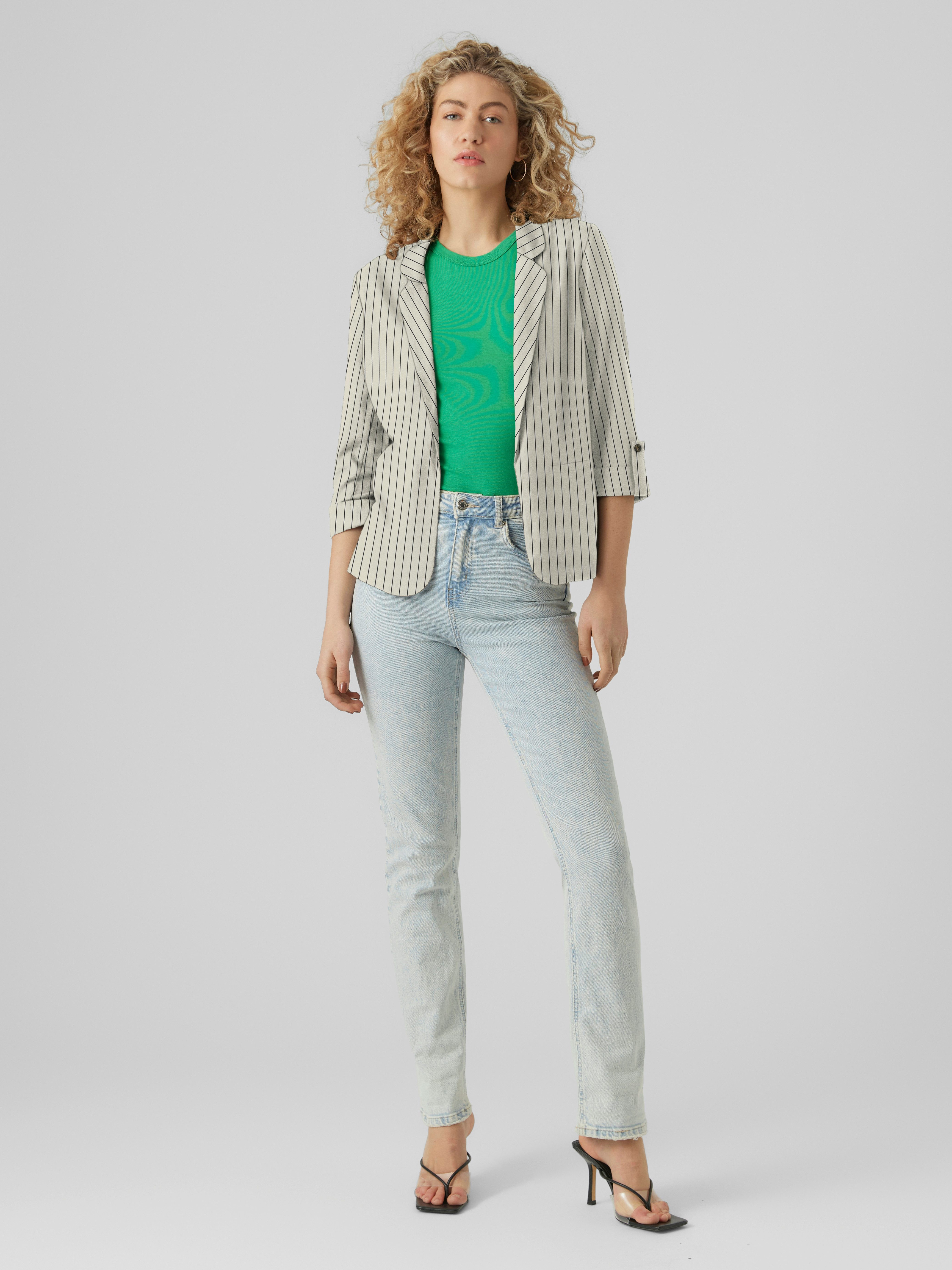 Vero Moda Kurzblazer VMJESMILO 3/4 LOOSE BLAZER WVN NOOS mit Leinen – Bild 3 von 5